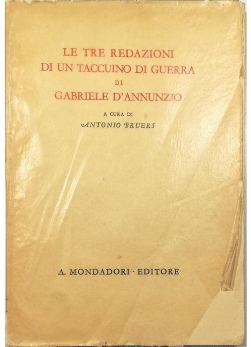 Le tre redazioni di un taccuino di guerra di Gabriele d'Annunzio - copertina