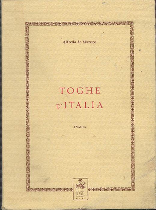 Toghe D'italia Volume 1 - Alfredo De Marsico - copertina