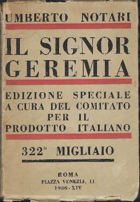 Il Signor Geremia - Umberto Notari - copertina
