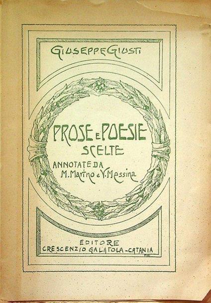 Prose e poesie scelte - Giuseppe Giusti - copertina