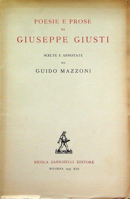 Poesie e prose - Giuseppe Giusti - copertina