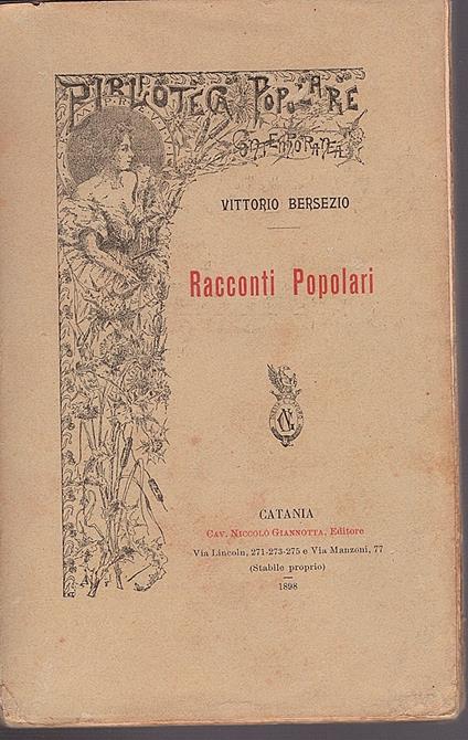 Racconti popolari - Vittorio Bersezio - copertina
