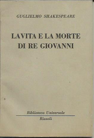 La vita e la morte di re Giovanni - copertina