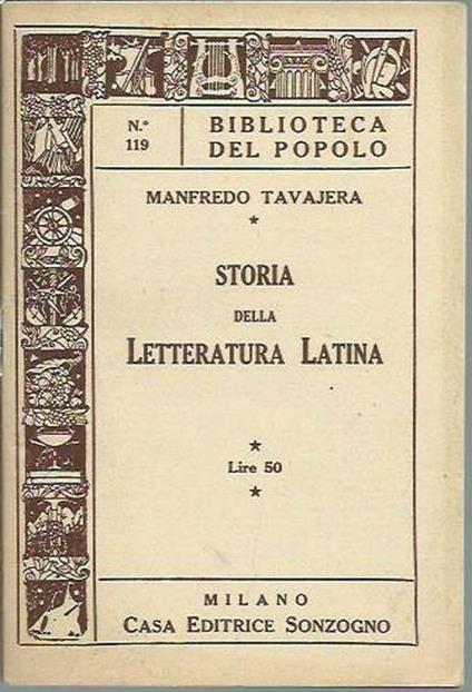 Storia della letteratura latina - copertina