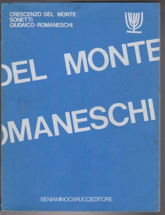 Sonetti giudaico-romaneschi Antologia a cura di Micaela Procaccia - Crescenzo Del Monte - copertina