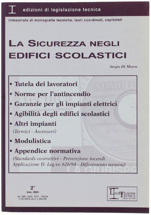 La Sicurezza Negli Edifici Scolastici - Sergio Di Macco - copertina