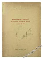 Bibliografia Ragionata Delle Riviste Filosofiche Italiane Dal 1900 Al 1955