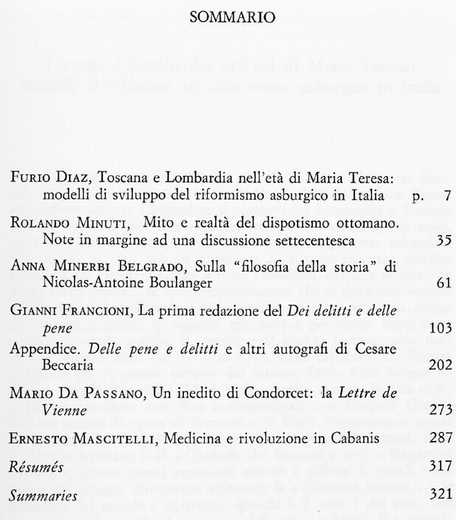 Studi Settecenteschi 1. Anno I, 1981, Fascicolo 1