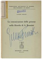 La Comunicazione Delle Persone Nella Filosofia Di A.Rosmini