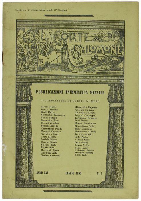 La Corte Di Salomone. Anno Lvi - N.7 - Luglio 1956 - copertina