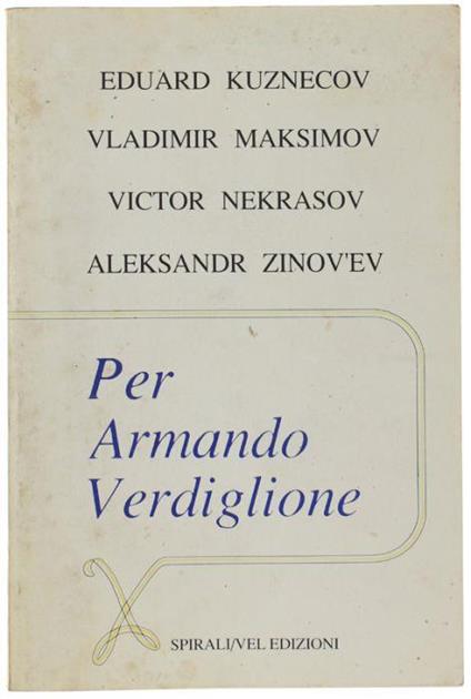 Per Armando Verdiglione - copertina