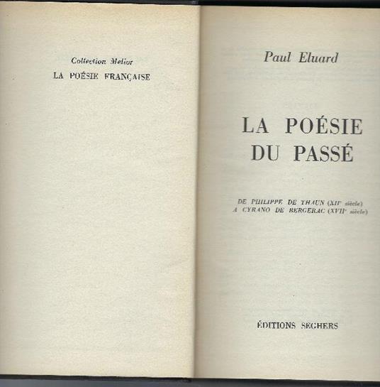 La Poésie Du Passé - Paul Éluard - copertina