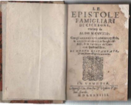 Le Epistole Famigliari Di Cicerone - Aldo Manuzio - copertina