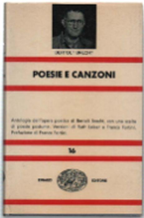 Poesie E Canzoni - Bertolt Brecht - copertina