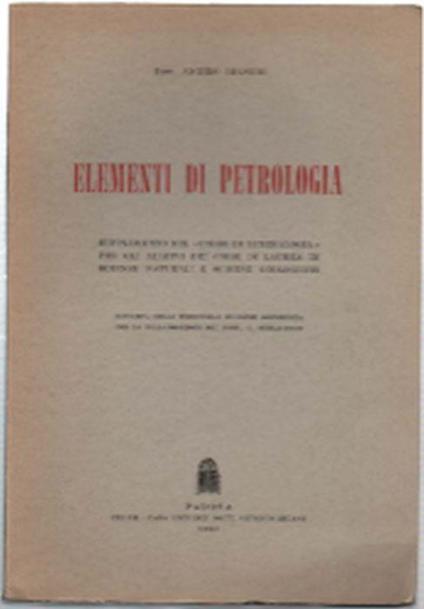 Elementi Di Petrologia - Angelo Bianchi - copertina