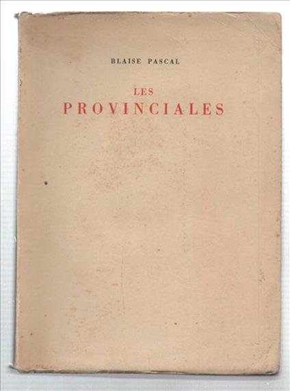 Les Provinciales - Blaise Pascal - copertina
