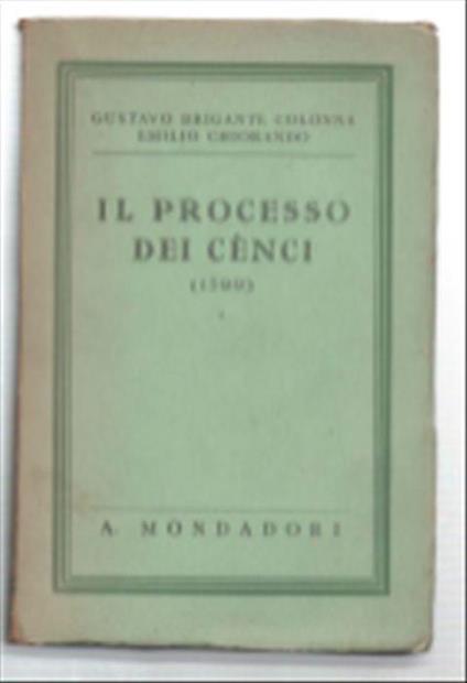 Il Processo Di Cènci (1599) - Gustavo Brigante Colonna - copertina