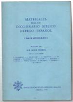 Materiales Para Un Diccionario Biblico Hebreo + Español I Parte Lexicográfica
