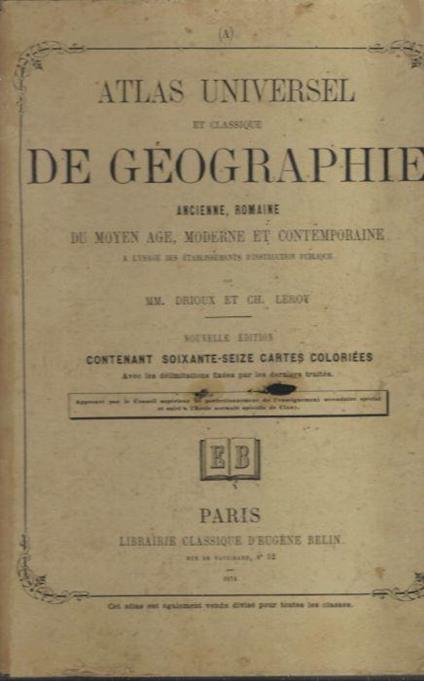Atlas Universel Et Classique De Geographie - copertina