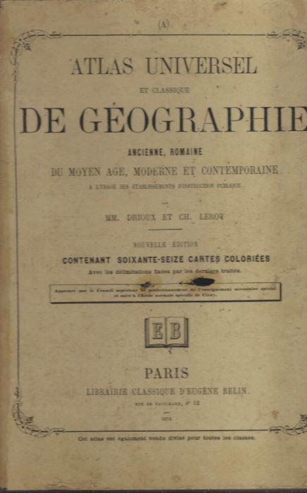 Atlas Universel Et Classique De Geographie - copertina