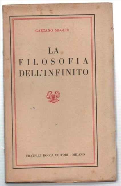 La Filosofia Dell'infinito - copertina
