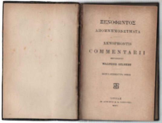 Xenophontis Commentarii Recognovit Walther Gilbert Editio Stereotypa Minor - copertina