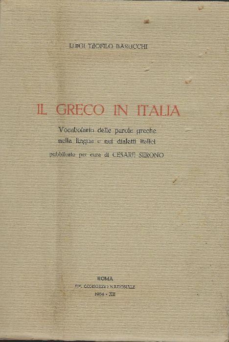 Il Greco In Italia - Luigi Teofilo Barucchi - copertina