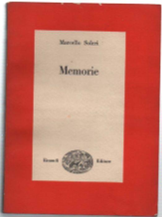 Memorie - Marcello Soleri - copertina