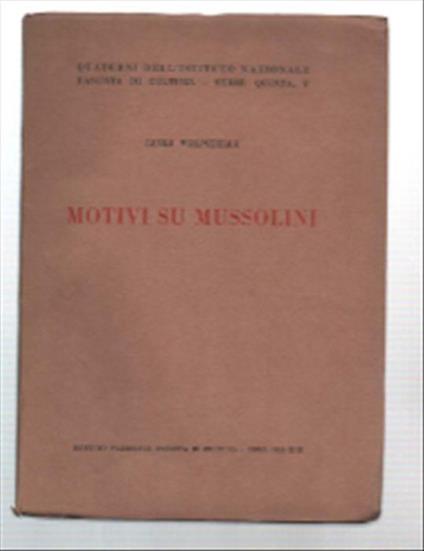 Motivi Su Mussolini - Luigi Volpicelli - copertina