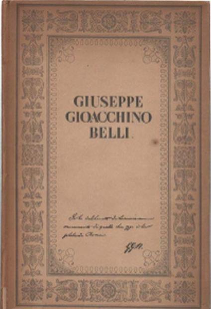 Giuseppe Gioacchino Belli - copertina