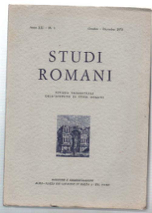 Studi Romani. Rivista Trimestrale Dell'istituto Di Studi Romani. Anno Xxi - N.. - copertina