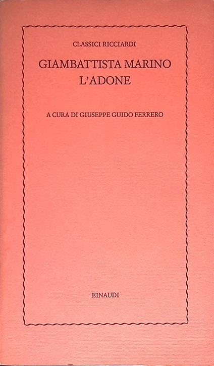 L' Adone - Giambattista Marino - copertina