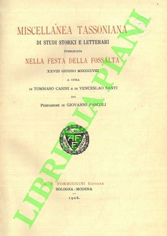 Miscellanea Tassoniana di studi storici e letterari - copertina