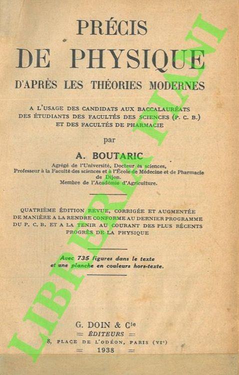 Précis de physique d'apres les théories modernes - copertina