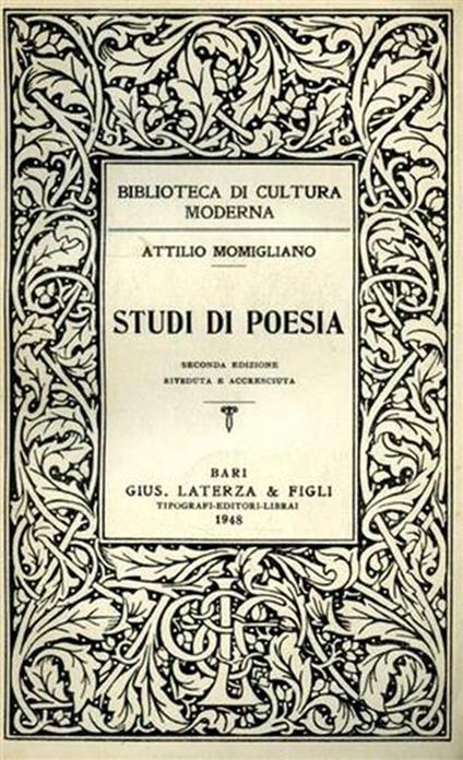 Studi di poesia - Attilio Momigliano - copertina