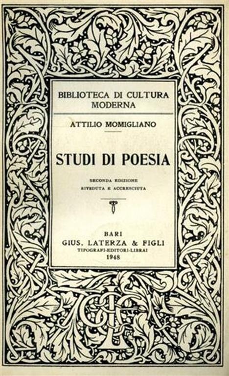 Studi di poesia - Attilio Momigliano - copertina