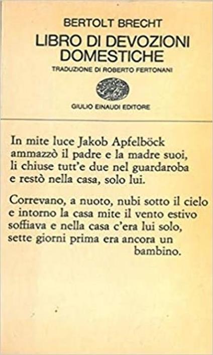 Libro di devozioni domestiche - Bertolt Brecht - copertina