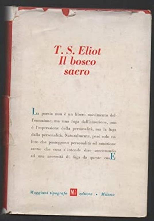 Il bosco sacro. Saggi sulla poesia e la critica - Thomas Stearns Eliot - copertina