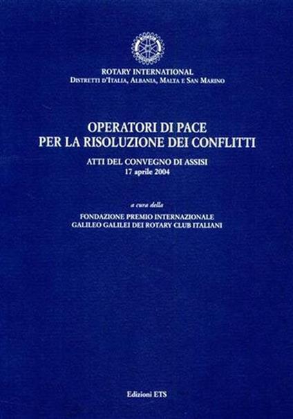 Operatori di pace per la risoluzione dei conflitti - copertina