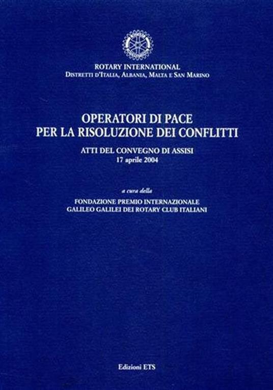 Operatori di pace per la risoluzione dei conflitti - copertina