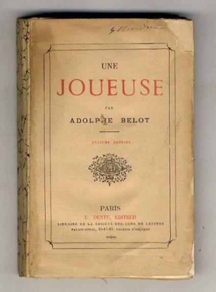 Une Joueuse. 11ème édition - Adolphe Belot - copertina