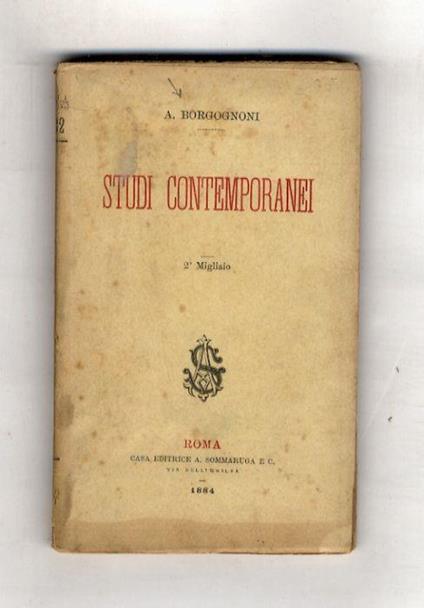 Studi contemporanei. 2° migliaio - Adolfo Borgognoni - copertina