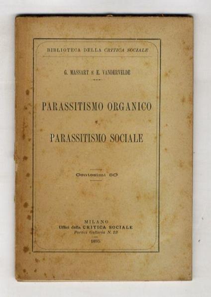 Parassitismo organico e parassitismo sociale - G. Massari - copertina