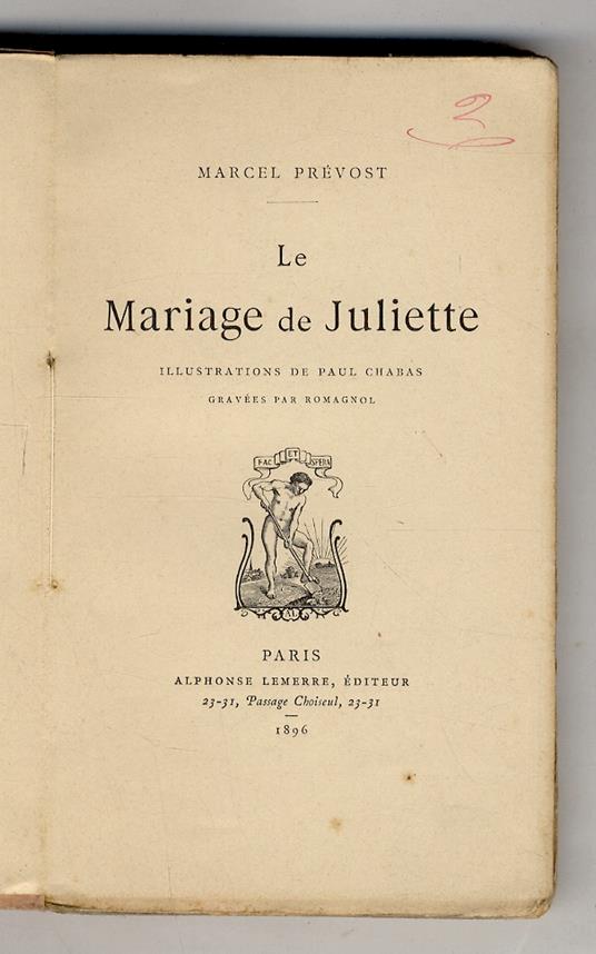 Le Mariage de Juliette - Marcel Prévost - copertina