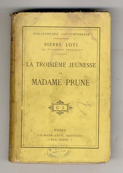 La troisième jeunesse de Madame Prune - copertina