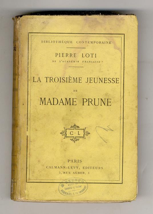 La troisième jeunesse de Madame Prune - copertina