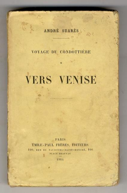 Voyage du Condottière. Vers Venise - André Suares - copertina