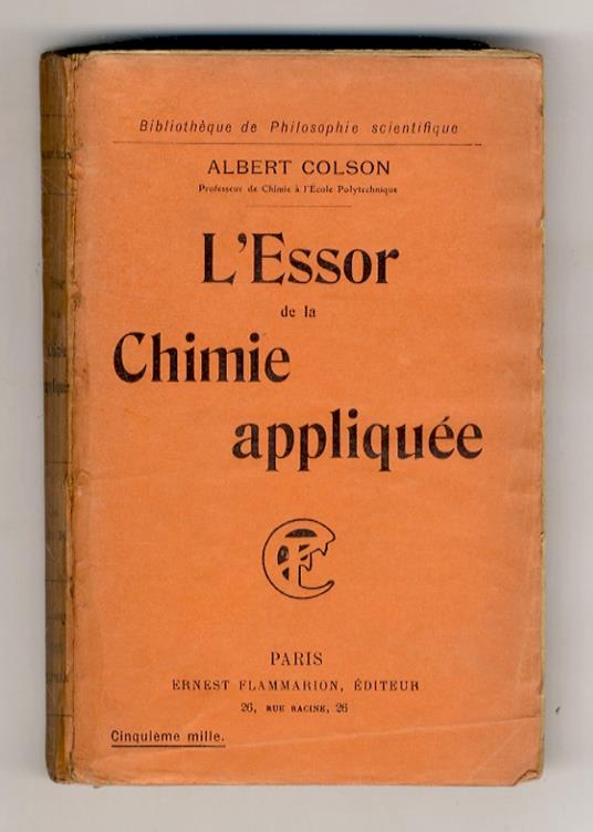 L' Essor de la Chimie appliquée - copertina