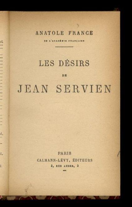 Les Désirs de Jean Servien - Anatole France - copertina