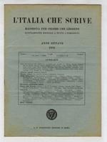 ITALIA (L') che scrive. Anno Ottavo. 1925. Dal n. 1, 2 dal n. 5 al n. 12. [Mancano i nn. 3 e 4]